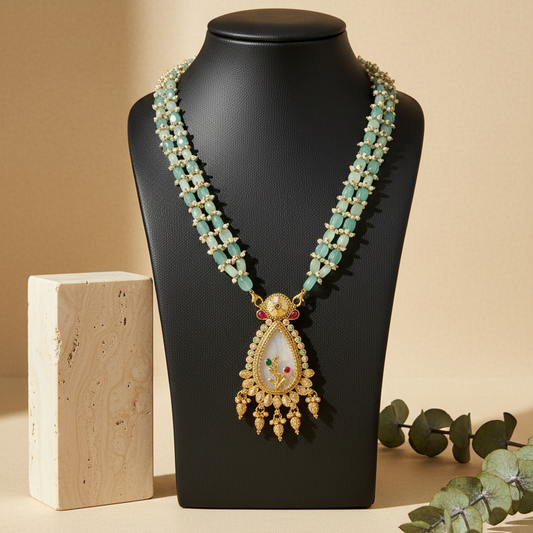 Light Green Shade Long Necklace
