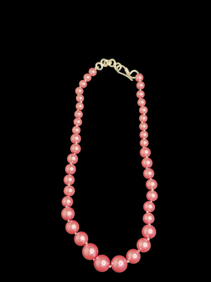 Elegant Mint Pink Pearl Necklace