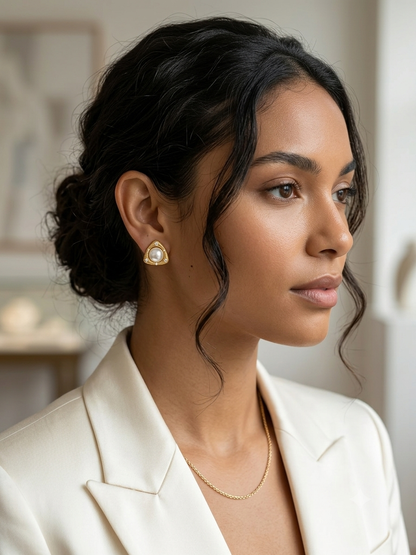 Pyramid Luster Earrings