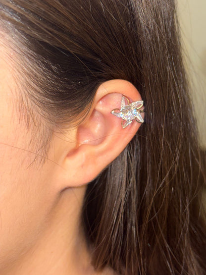 Crystal Bloom Ear Cuff