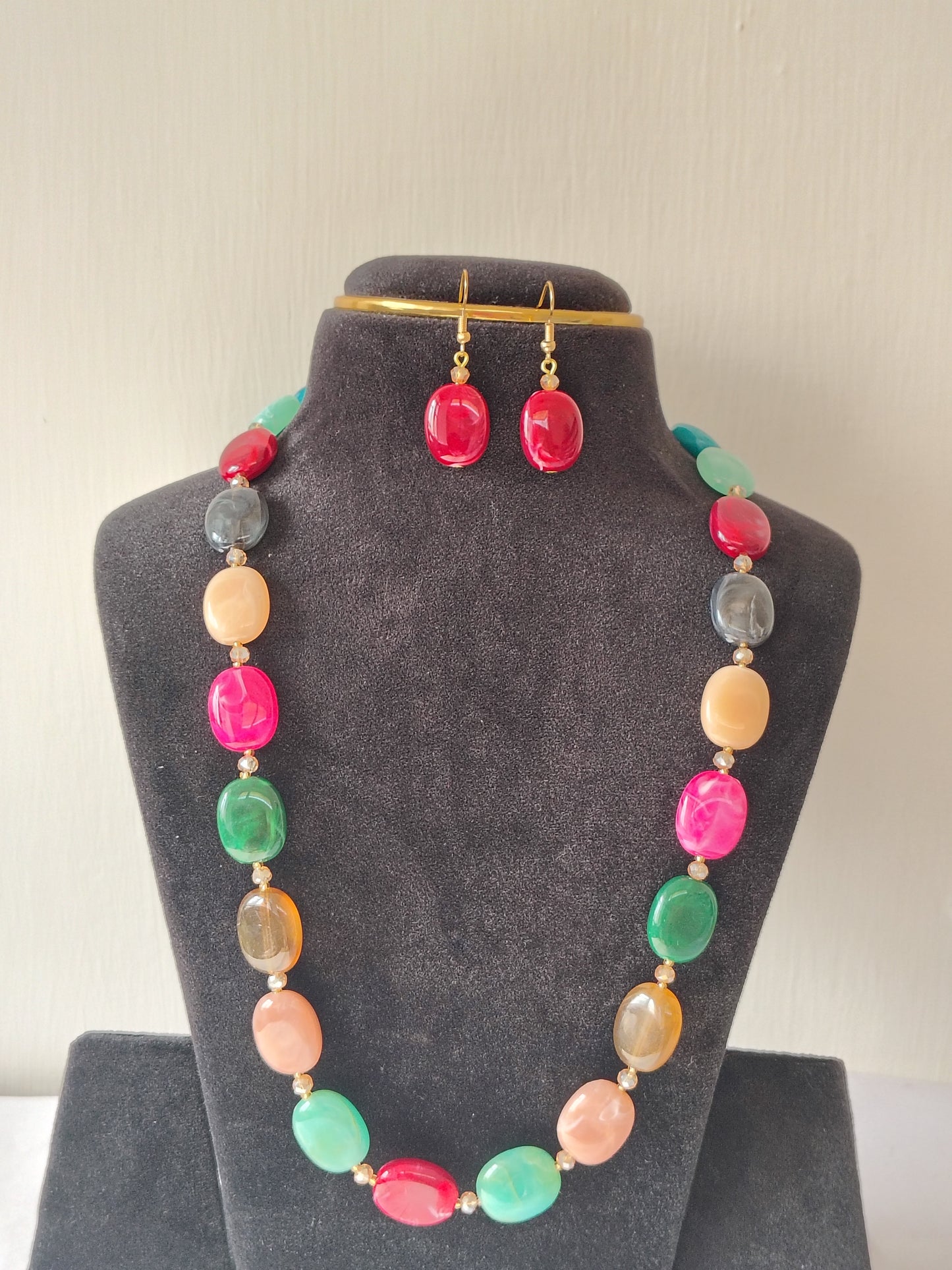 Pearl Multi Colour With Earrings