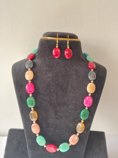 Pearl Multi Colour With Earrings