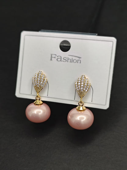 Light Pink Pearl Earrings