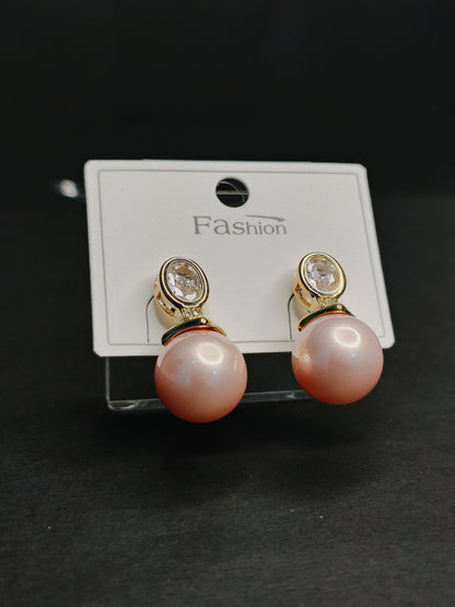 Baby Pink Pearl Earrings