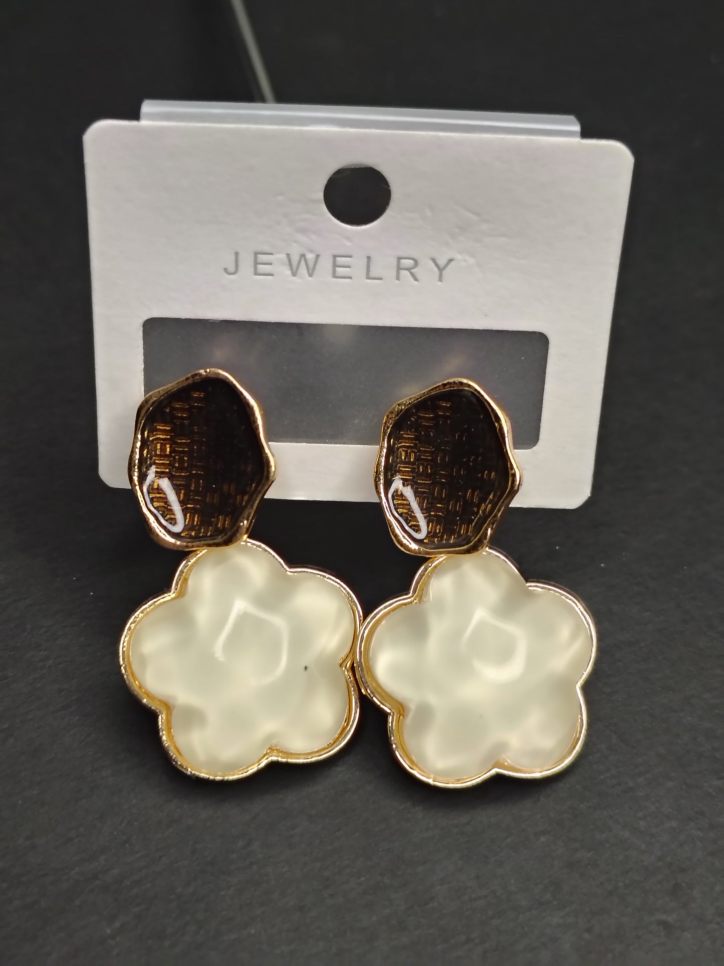 Black & White Flower Earrings