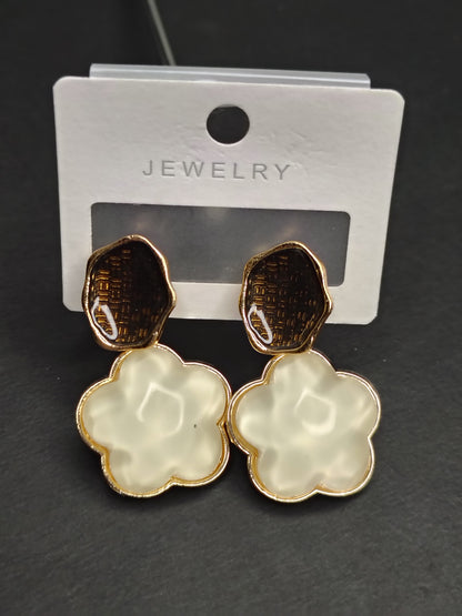 Black & White Flower Earrings