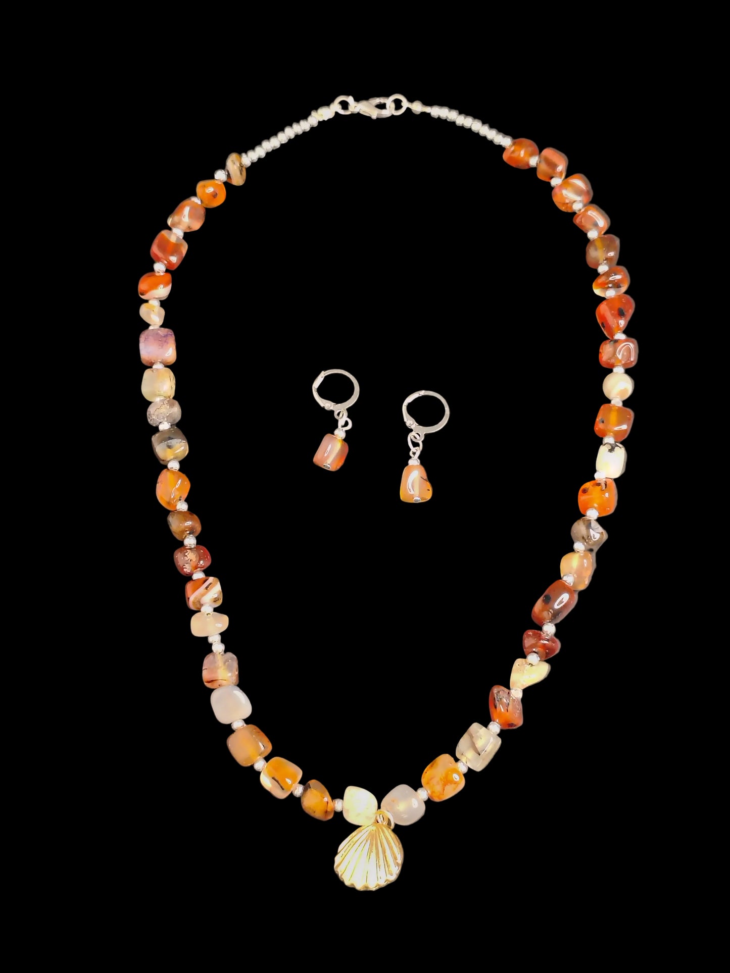 Multi colour Stone & Necklace With Matching Earrings