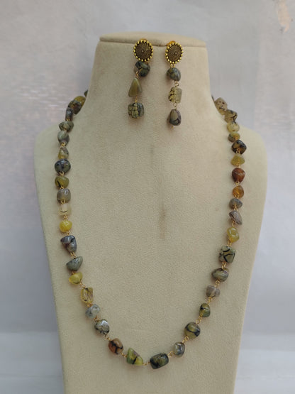 Multi colour Stone Look Necklace & Earring Set