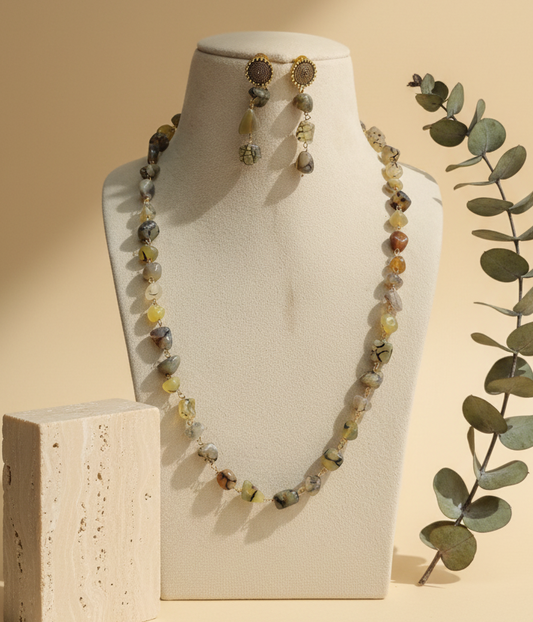 Multi colour Stone Look Necklace & Earring Set