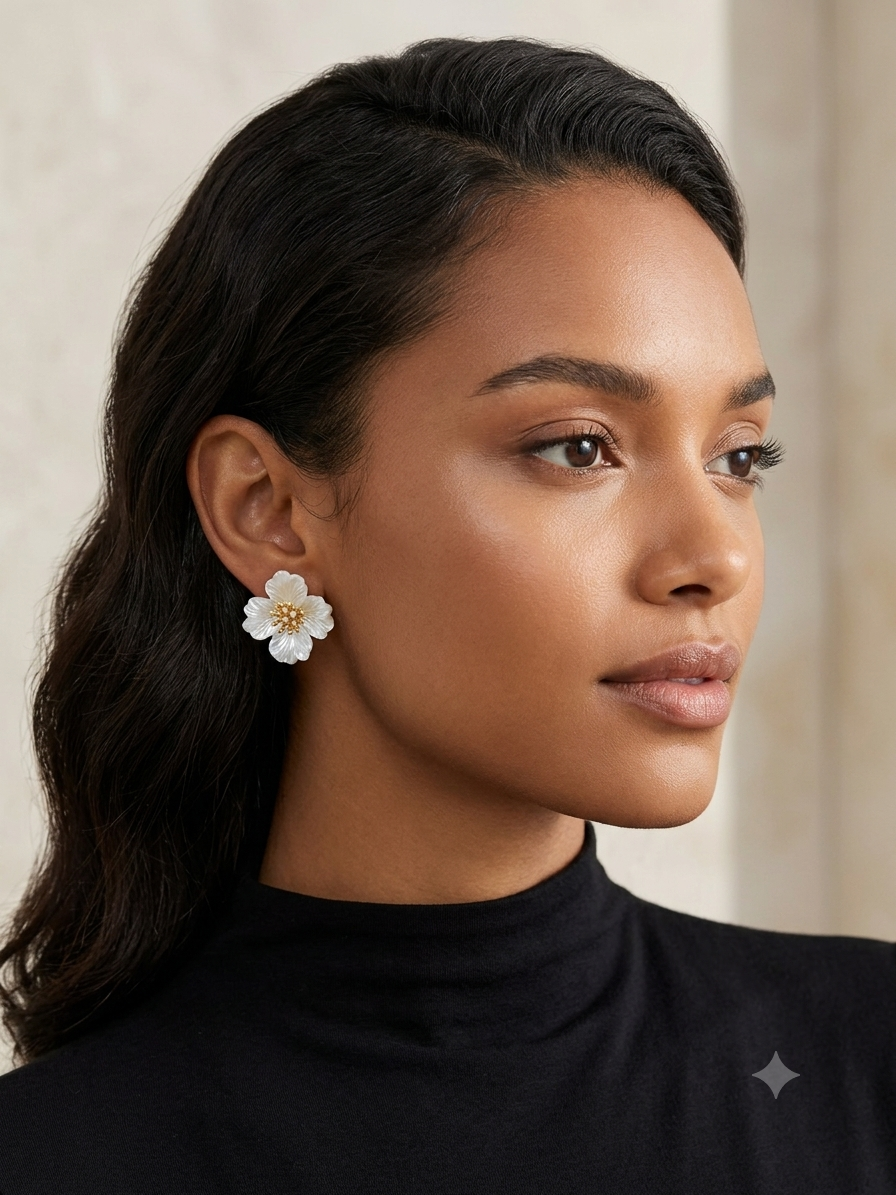 Baby pink Floral Earrings