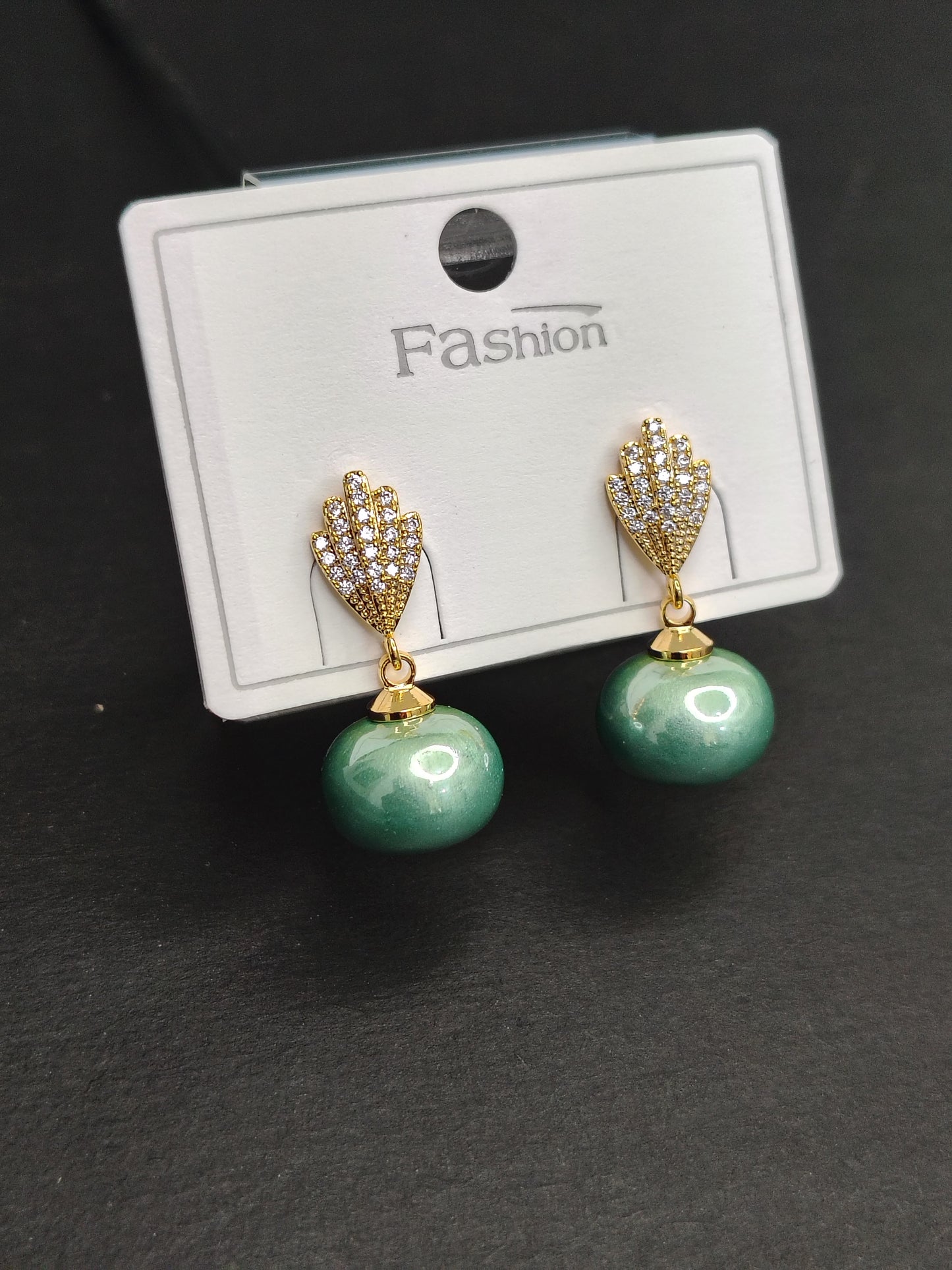Mint Green Pearl Earrings