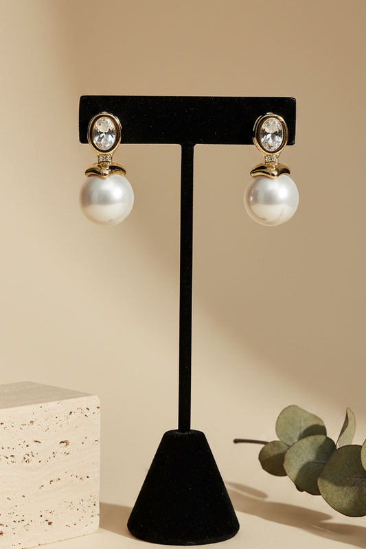 White Pearl Earrings