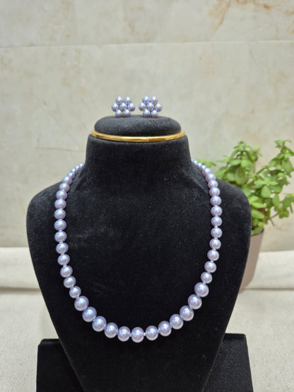 Lavender Pearl Necklace Set