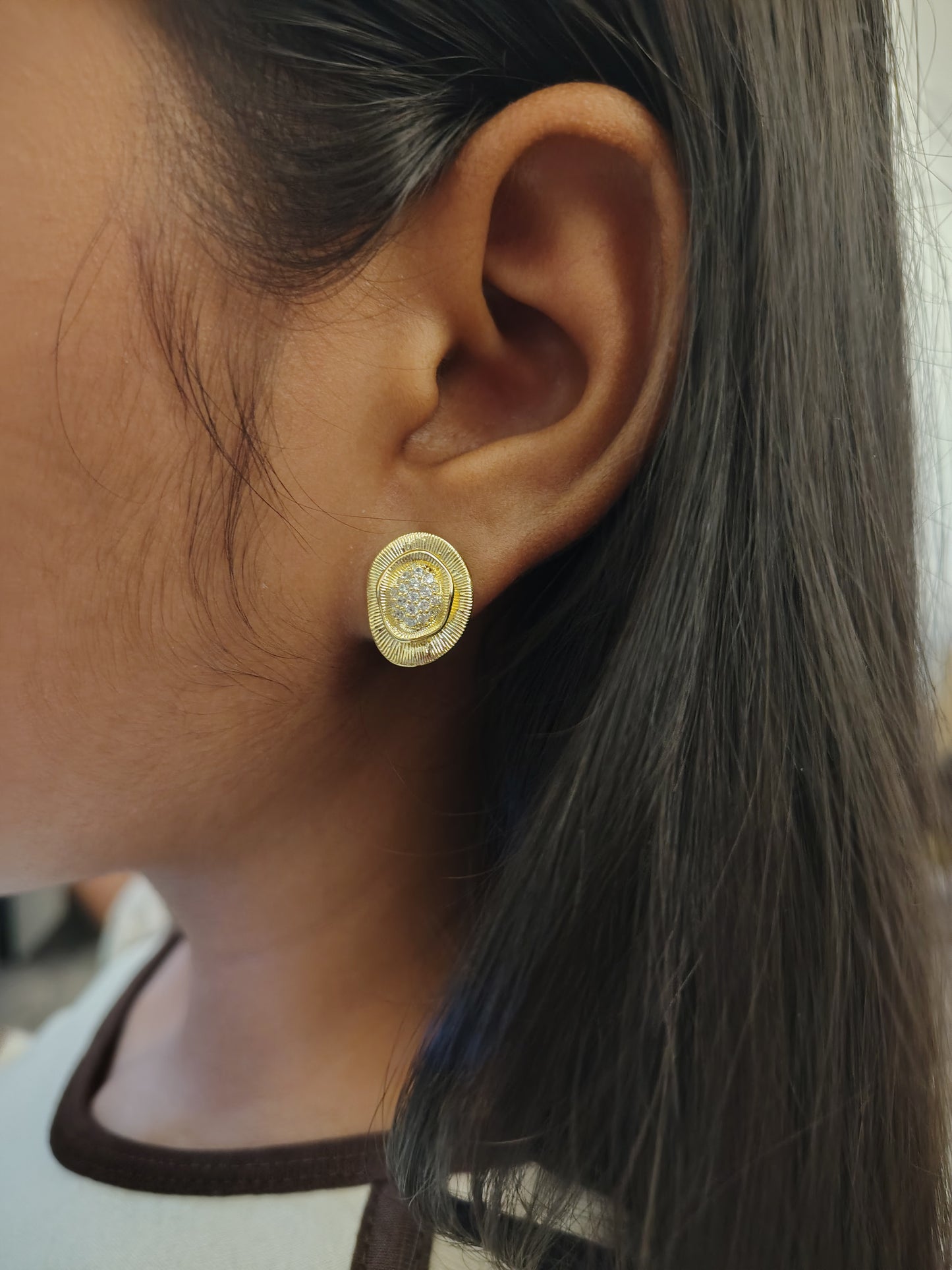 Oval Button Studs