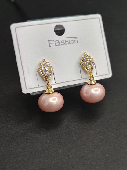 Light Pink Pearl Earrings