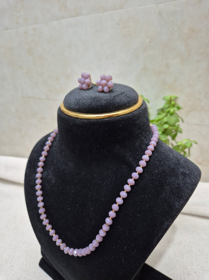 Lavender Diamond Cut Necklace Set