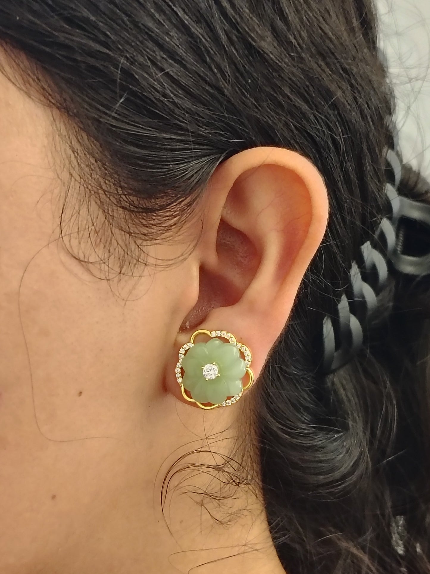 Empress Bloom Studs (light green)