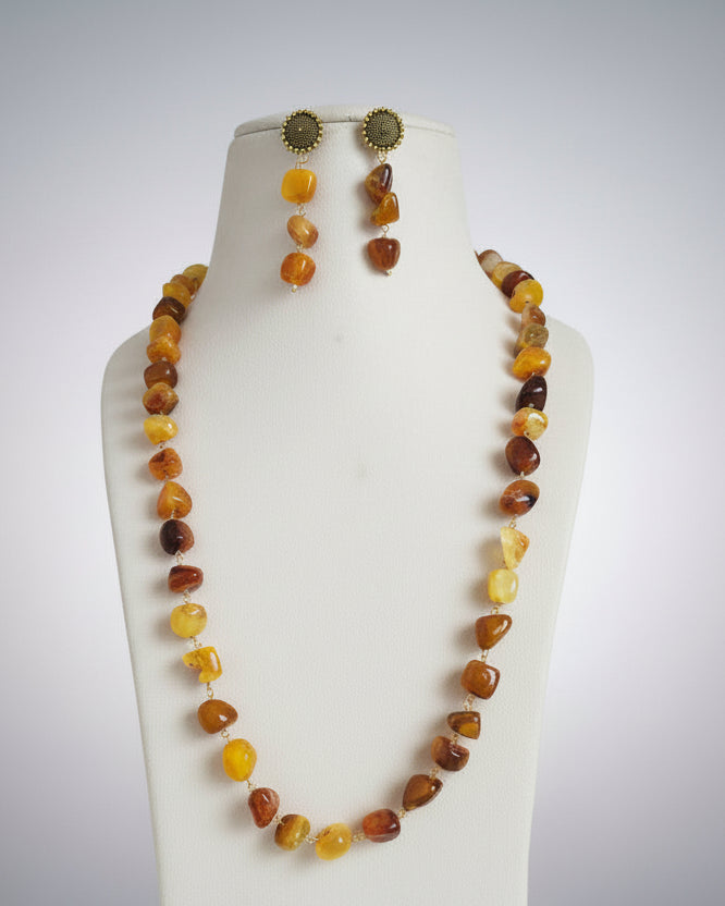 Multi Colour Necklace With Matching Earrings