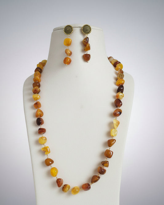 Multi Colour Necklace With Matching Earrings