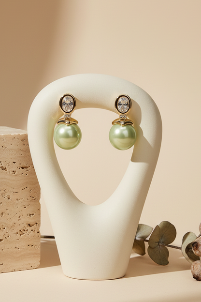 Light Green Pearl Earrings