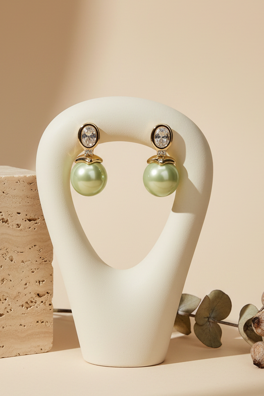 Light Green Pearl Earrings