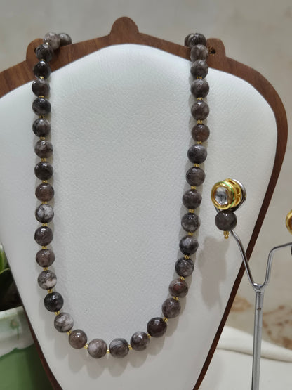 Brown White Mix Onyx Necklace