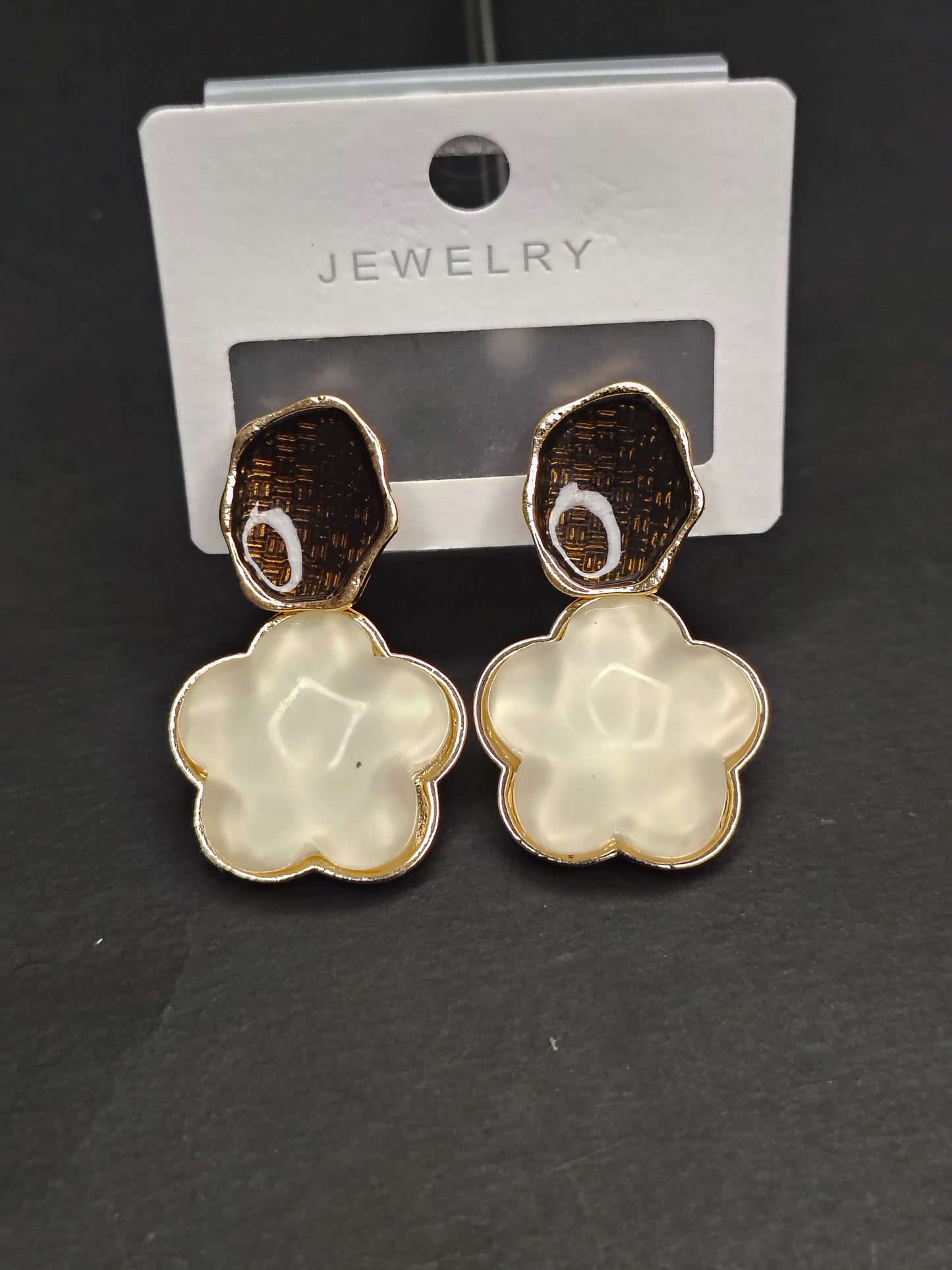 Black & White Flower Earrings