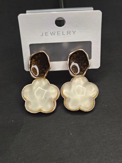 Black & White Flower Earrings