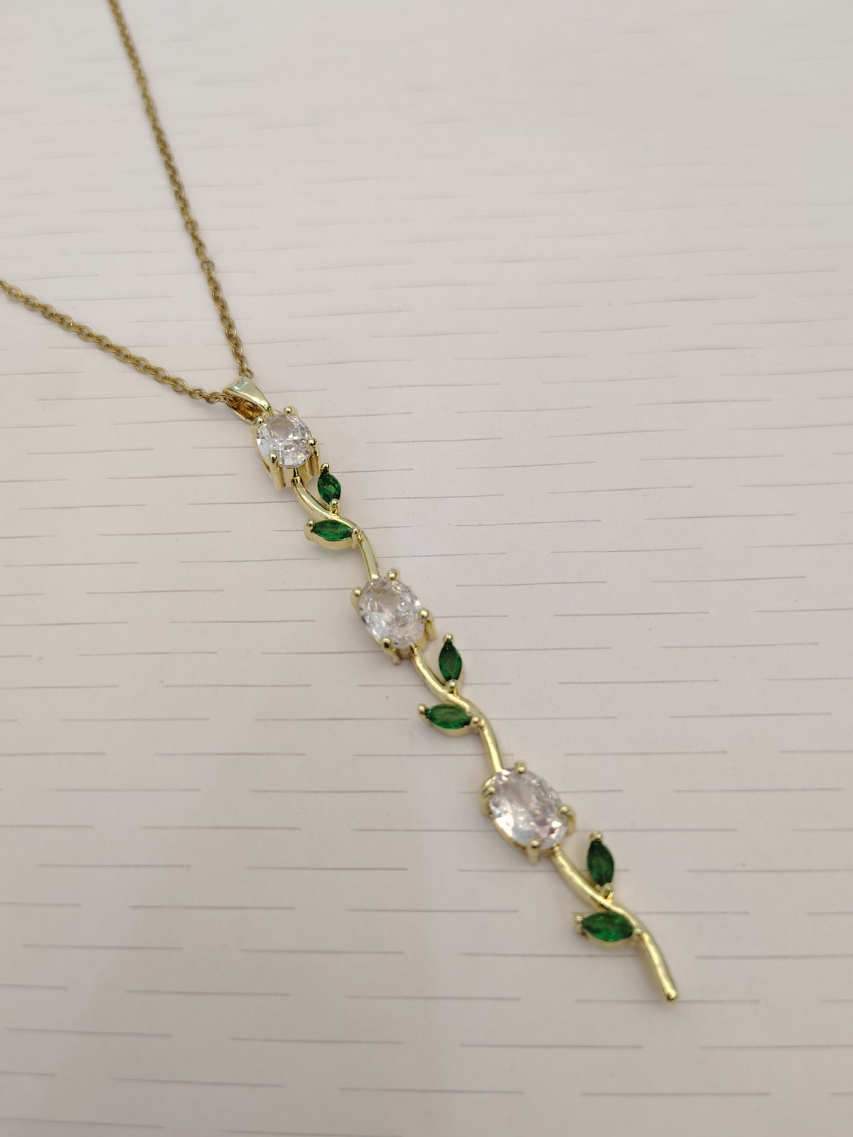 White Green Whimsical Tulip Necklace + 2 Surprise gifts