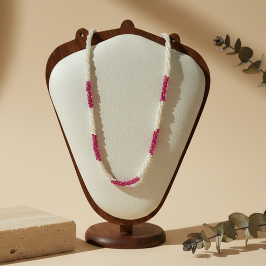 Pink White Pearl Necklace