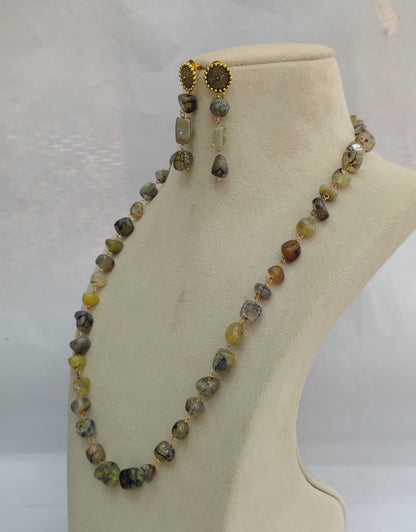 Multi colour Stone Look Necklace & Earring Set