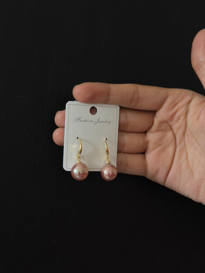 Dusty Rose Pearl Earrings