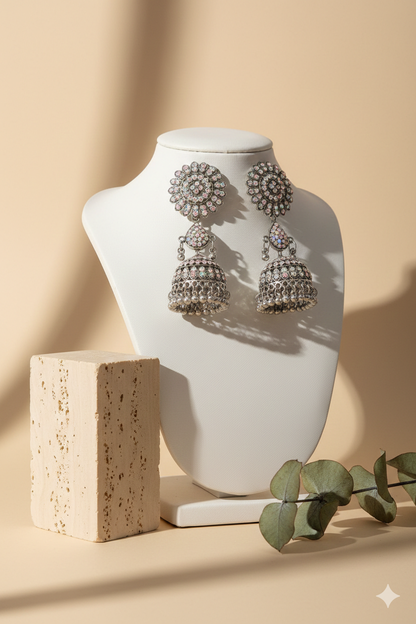 Silver & Multi colour Earrings