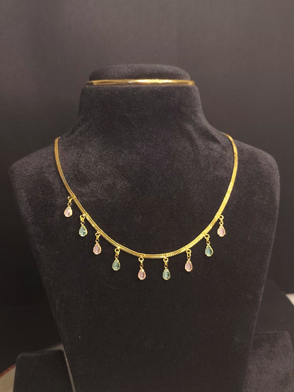 Tiny Oval Necklace Gold Imitation