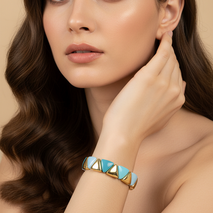 Sky Blue & Gold Bracelet