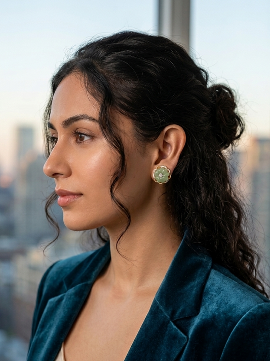 Empress Bloom Studs (light green)