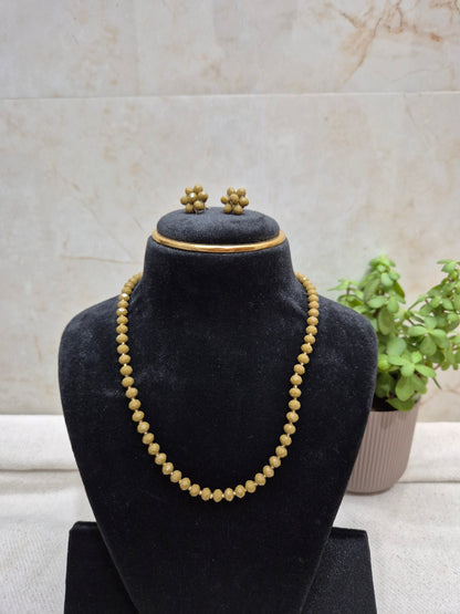 Mehndi Colour Beads Necklace Set Diamond Cut