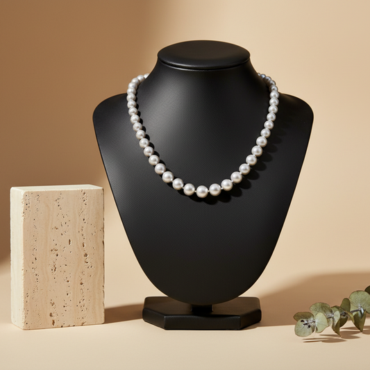 Elegant Mint light Gray Pearl Necklace