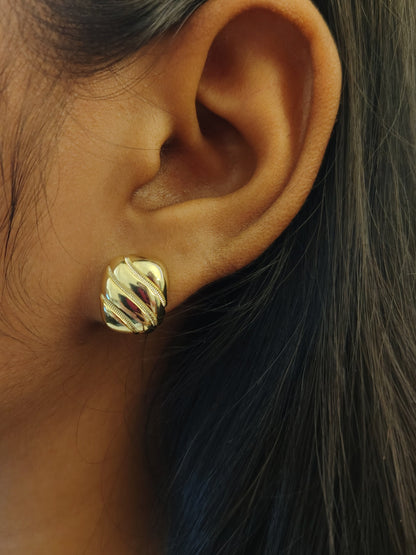 Sculpted Swirl Button Earrings