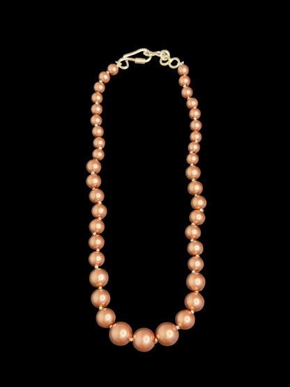Elegant Mint light Brown Pearl Necklace