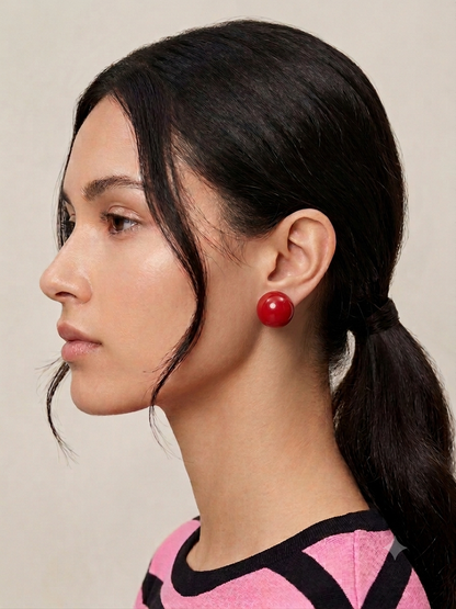 Red Pearl Earrings
