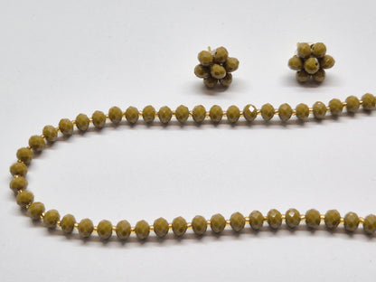 Mehndi Colour Beads Necklace Set Diamond Cut