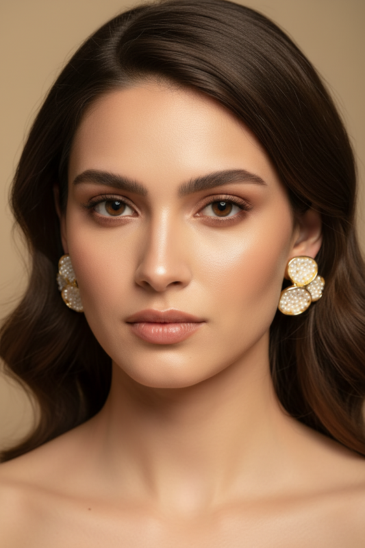Golden Flower Shade Earrings