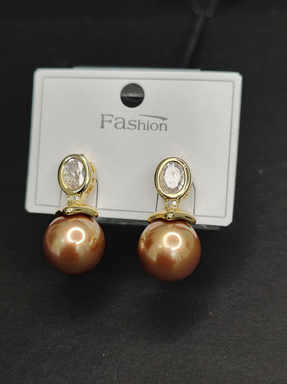 Brown Pearl Earrings