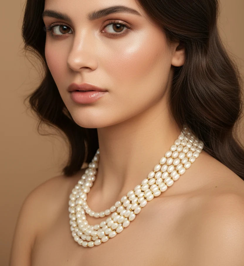 4 Pearl Necklaces Combo In Rs 1199 - BestSeller DB00682