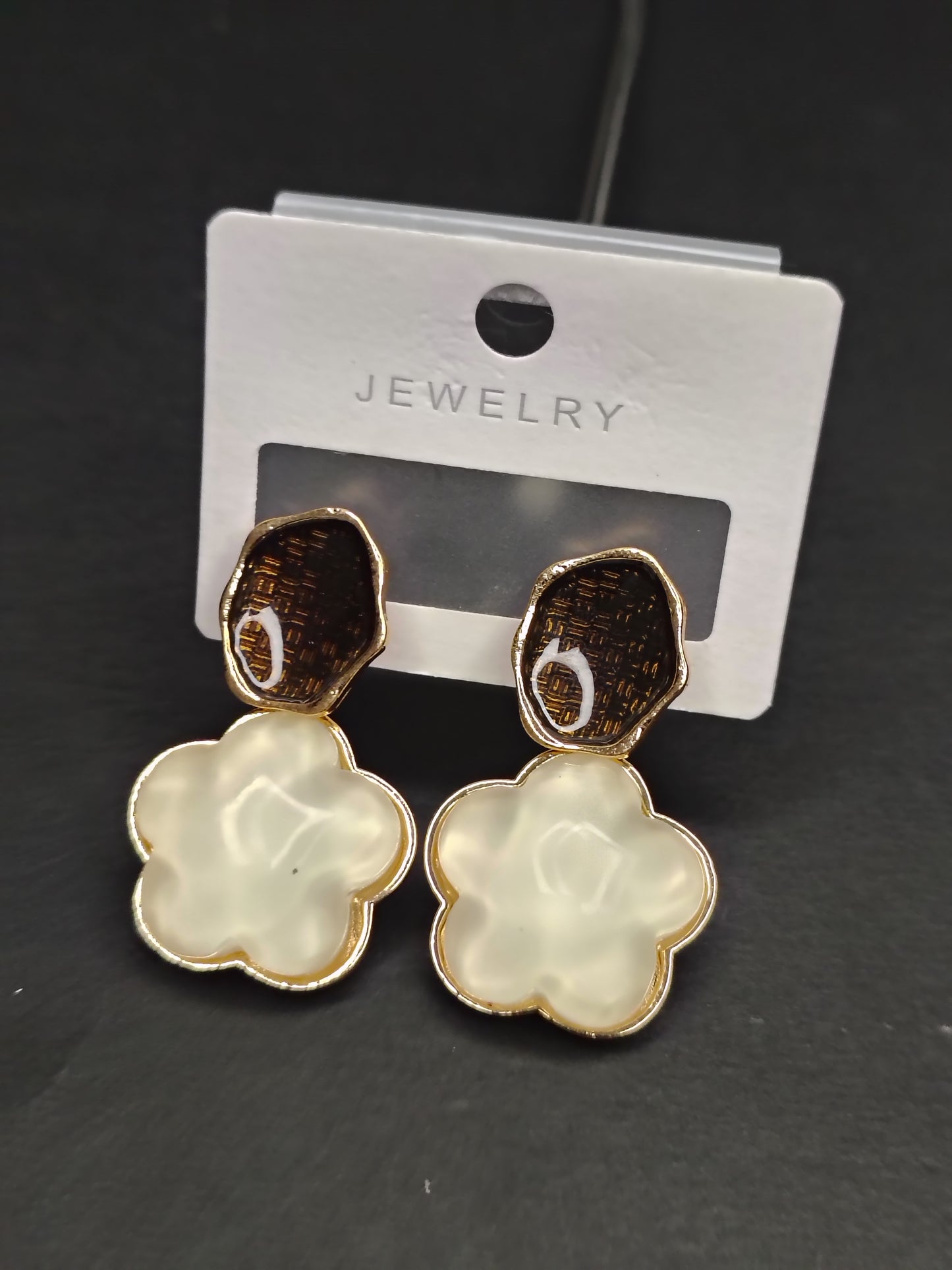 Black & White Flower Earrings