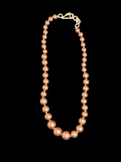 Elegant Mint light Brown Pearl Necklace