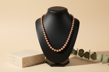 Elegant Mint light Brown Pearl Necklace