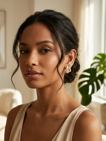 Multi band pearl studs