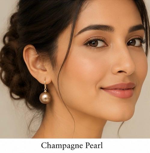 Champagne Pearl Earrings